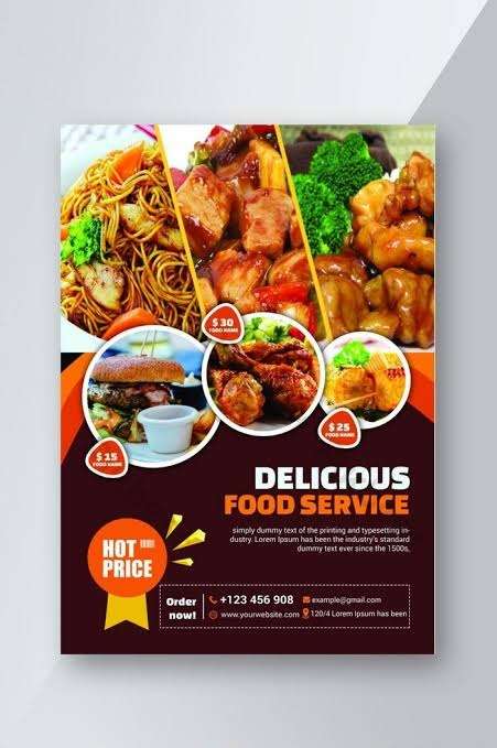 I will design creative food flyer and restaurants menu