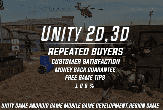 I will be your unity 3d, 2d game developer for android, ios and PC