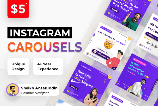 I will design engaging instagram carousel post infographics