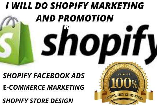Design And Promote Your Shopify Store marketing Instagram promotion Facebook ads and shopify sales promotion