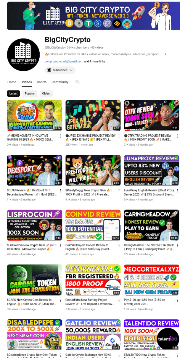 I'm A YouTube Influencer Have 365,000+ Subscriber's And I Make Video On Crypto / Blockchain Projects