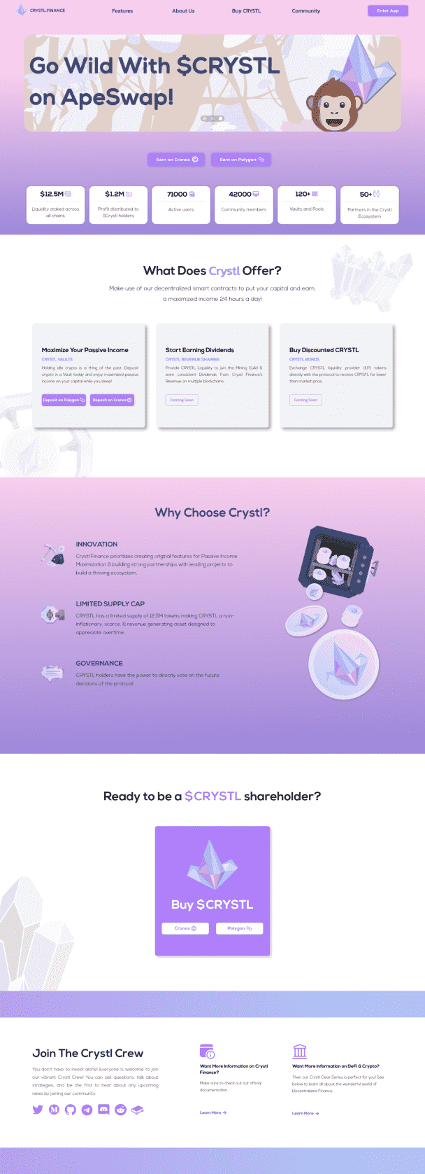 DeFi platform Frontend and Backend Support