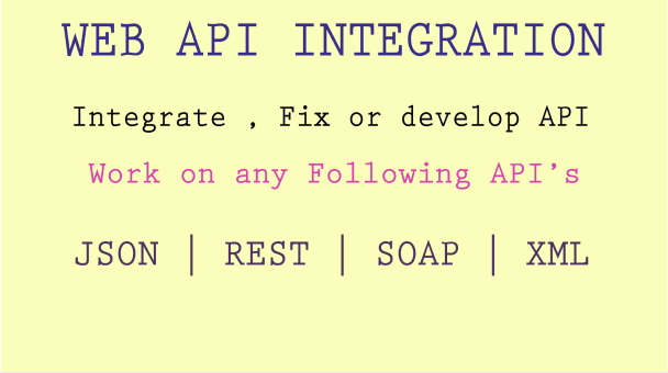 API Integration, Rest API, Json API, API, Web API, PHP API