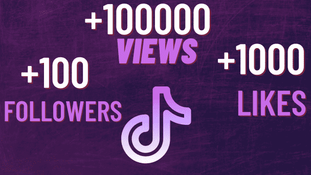 Get TikTok 100k Video Views,1000 Likes,100 followers