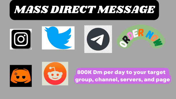 I will send telegram mass dm, discord mass dm
