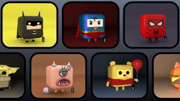 I will design custom cube-style 3D characters for your brand or NFT collection