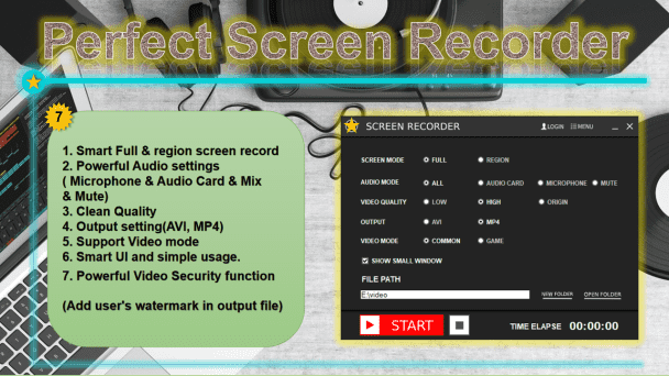I'll provide Screen Recorder tool like Bandicam