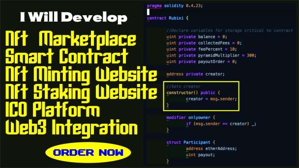I will build nft smart contract, minting website