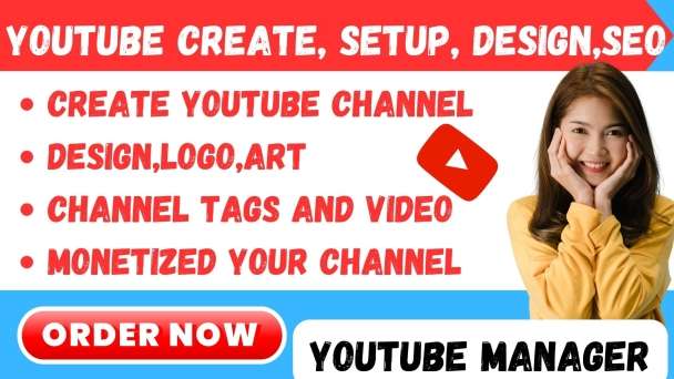 I will create and setup youtube channel logo,art, intro outro video