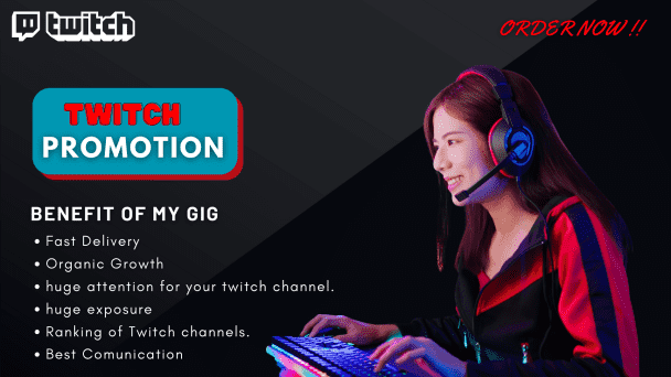 I will do twitch promoting, twitch marketing, twitch chatter, twitch live viewers, SEO