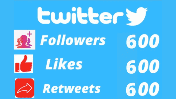 600 Twitter Followers + 600 Twitter Likes + 600 Twitter Retweets