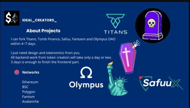 I will fork fantasm, titano, safuu, tomb, olympus dao, wonderland, baked beans