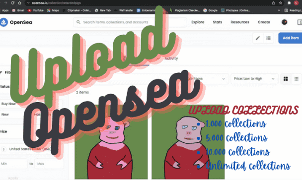 I will upload bulk nfts to opensea, listing, upload opensea