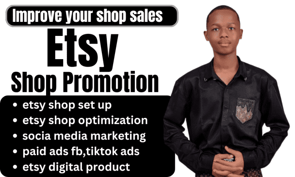 I will do etsy shop listing promotion, etsy shop, etsy promotion, etsy seo traffic