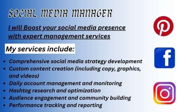 I will Boost your social media presence with expert management services