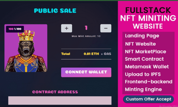 I Will Design And Develop Nft Minting Website dapp