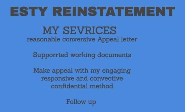 I will write appeal letter to reinstate your suspended Shopify etsy or ebay store