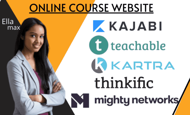 I will create stylish website and landing pages in kajabi podia thinkific