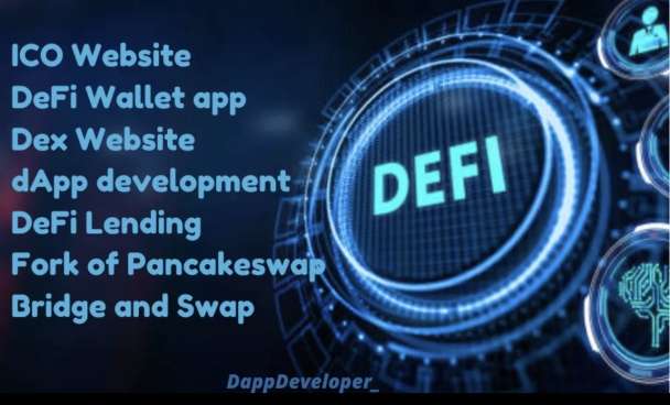 I will design develop ico dapp dex defi lending staking page defi token crypto wallet