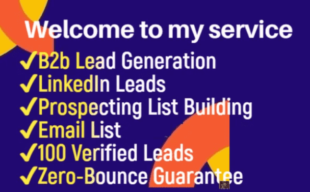I will b2b lead generation, targeted email list prospecting