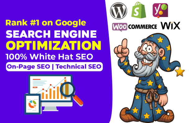 I will optimize website onpage technical SEO service wordpress shopify wix squarespace