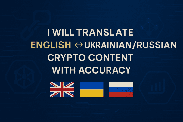 I will translate English ↔️ Ukrainian/Russian crypto content with accuracy