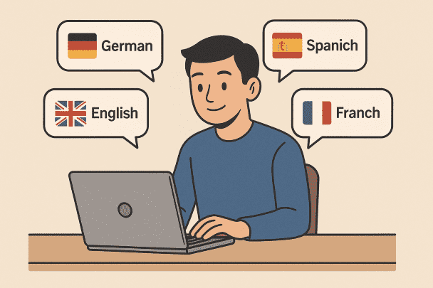 I will translate up to 500 words between English, French, German, and Spanish