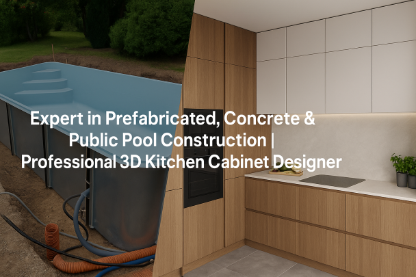 Expert in Prefabricated, Concrete & Public Pool Construction | Professional 3D Kitchen Cabinet Designer