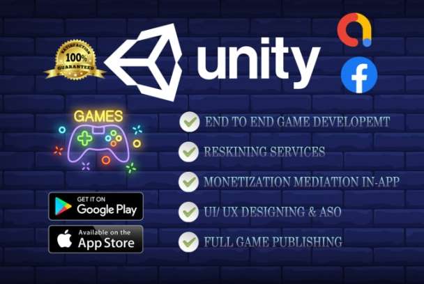 I will provide unity game development, monetization and multiplayer Blockchain game