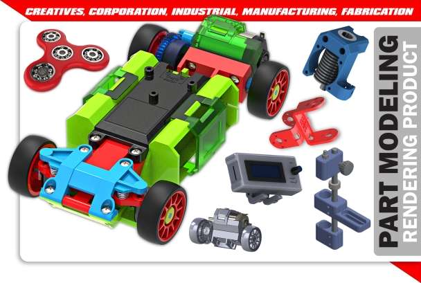 I will do 3d model, part modeling, stl file 3d printing