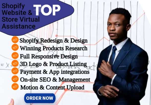I will be your shopify virtual assistant, shopify manager and consultant