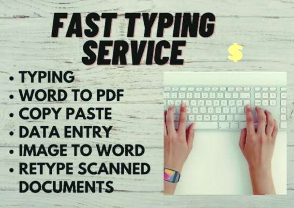 Fast Typing Service Any Kind Typing Work