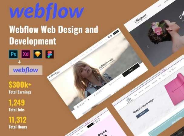 I will modern responsive webflow website design and development, figma to webflow