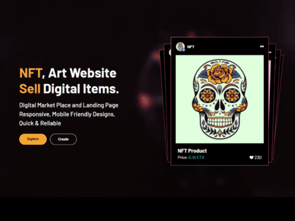 create nft website, nft landing page, nft marketplace
