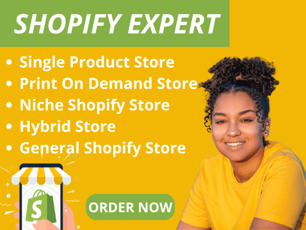 I will build automated shopify dropshipping website, one product store, shopify store redesign, for shopify sales