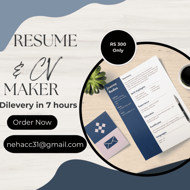 do professional resume and cv maker within 7 hours delivery