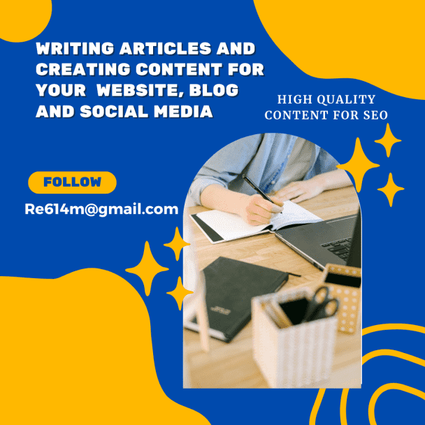 I will writing article for any topic you want