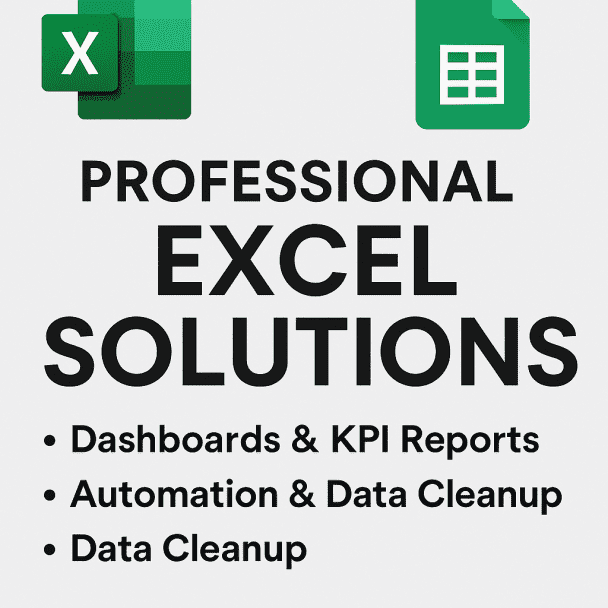 Professional Excel Solutions: Dashboards, KPI Reports, Automation & Data Cleanup