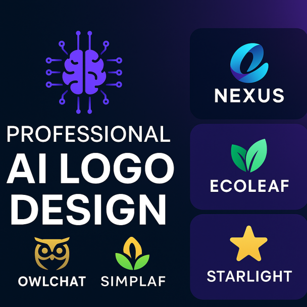 I will create modern and eye-catching logos powered by AI