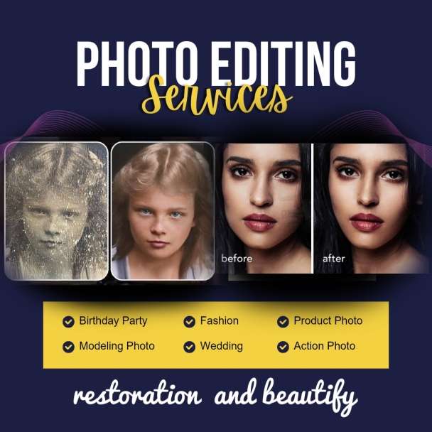 I will provide professional photo editing & retouching with high quality