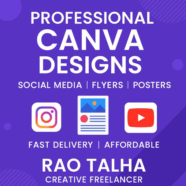 I will design professional social media posts, flyers, and posters using Canva