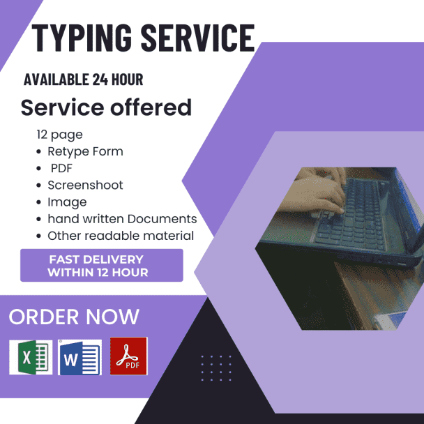 I wil do typing jobs of 40 pages within 24 hours