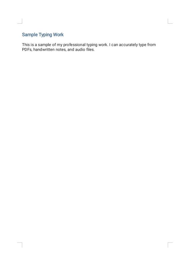 Fast and Accurate Typing Service (PDF, Handwritten, Audio Transcription)"
