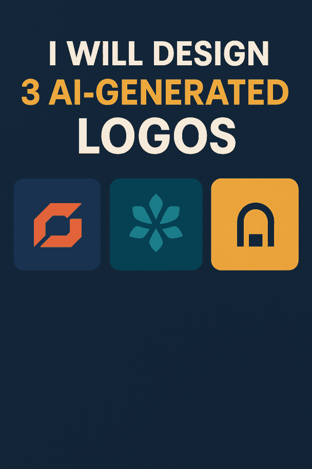 I will design 3 unique AI-generated logo concepts for your brand