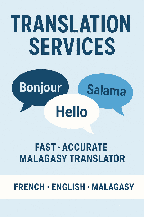 I will translate between French, English, and Malagasy