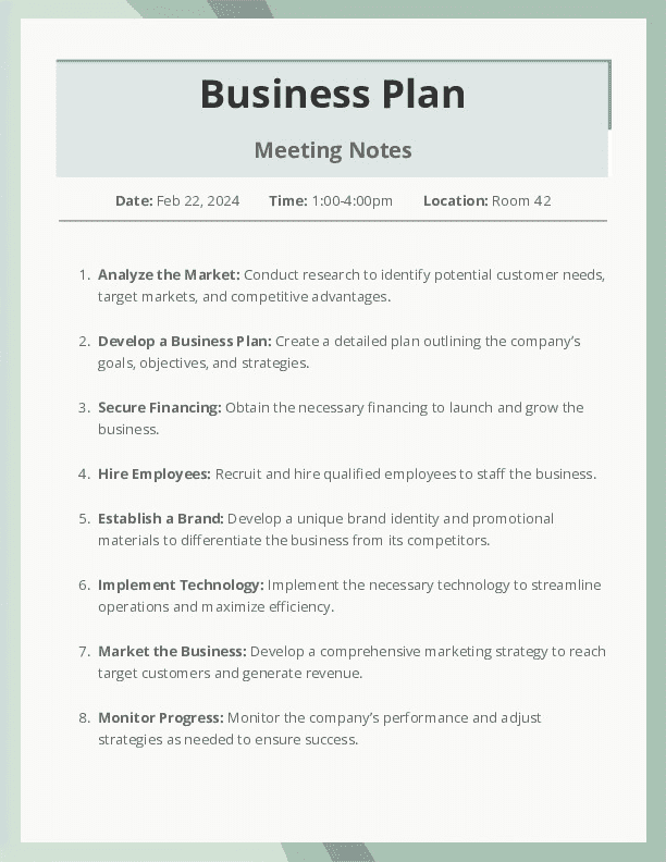 Business Plan for guaranteed success