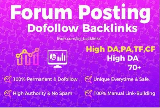 I'll create 100 high da 35- 90 plus forum posting backlinks