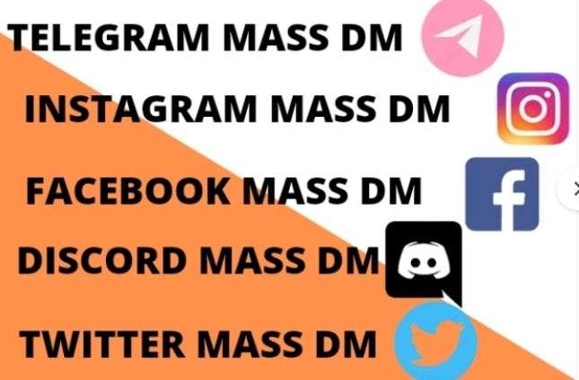 I will telegram mass dm, twitter mass dm, instagram mass dm