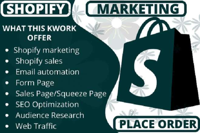 I will do complete shopify marketing, shopify store, sales funnel, or shopify promotion