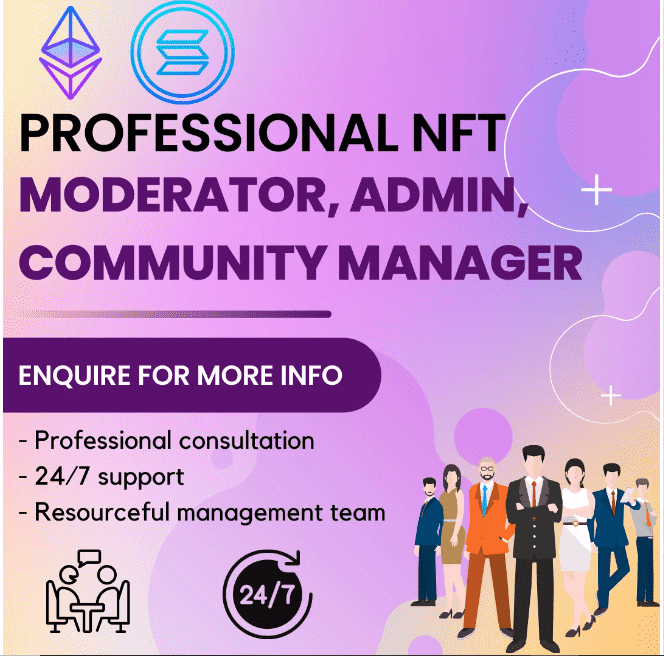 I will be discord community manager, moderator for any nft project